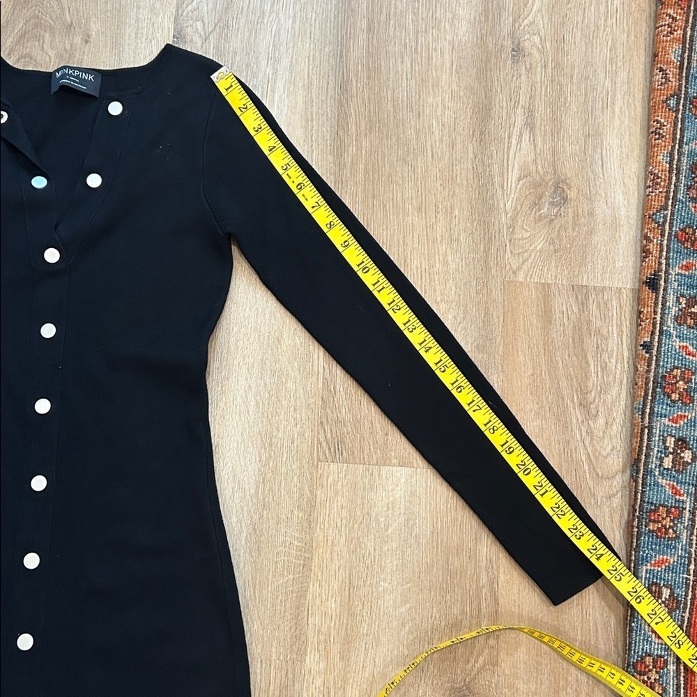 MINKPINK Isabel whimisigoth Black Long Sleeve Knit Dress - Picture 7 of 8